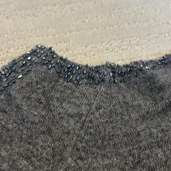 Nougat London cashmere angora wool blend beaded button down cardigan sweater S - Picture 7 of 8